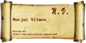 Marjai Vilmos névjegykártya